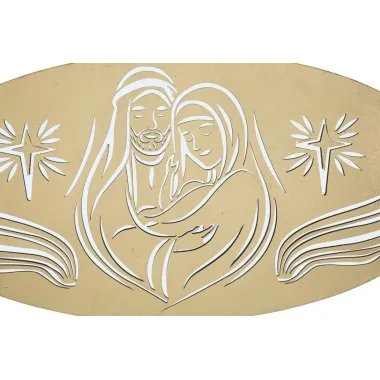 PANEL NATIVITY GOLD -B- 120X2X60 cm
